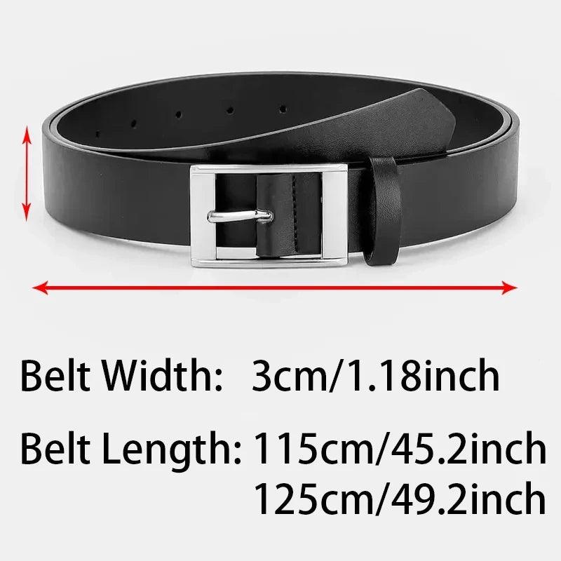 New Luxury Belt for Men PU Leather Belt Metal Pin Buckle High Quality Famous Brand Designer Waist Strap Belts for Jeans Men Belt - MANDOTOS