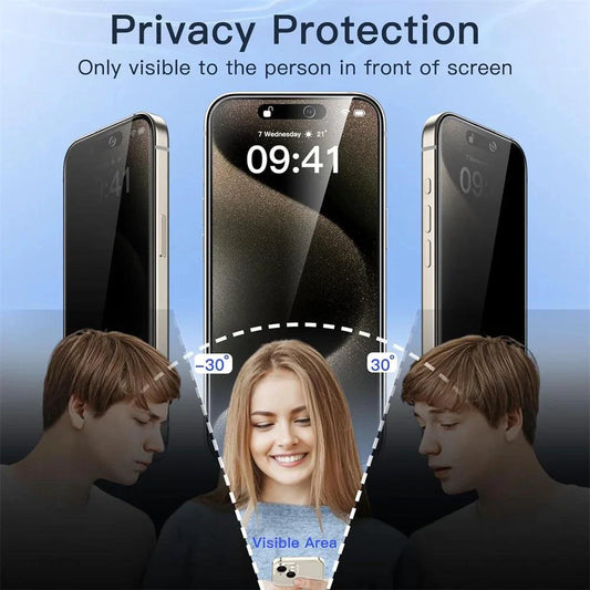 Anti-Spy Glass For iPhone 16 15 14 13 Pro Max Privacy Screen Protectors & Camera Protection Film For iPhone15 12 11 Pro mica - MANDOTOS