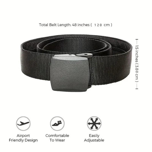 Nylon Military Tactical Men Belt 2 Pack Webbing Canvas Outdoor Web Belt with Plastic Buckle gift for Men - MANDOTOS