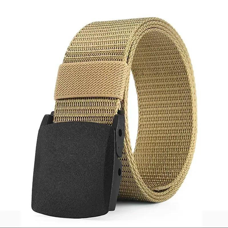 Nylon Military Tactical Men Belt 2 Pack Webbing Canvas Outdoor Web Belt with Plastic Buckle gift for Men - MANDOTOS