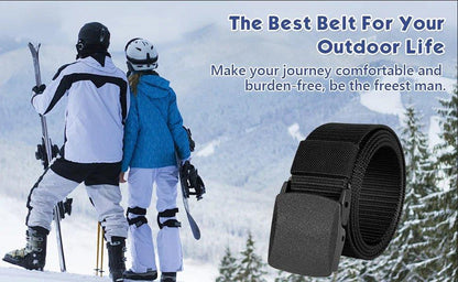 Nylon Military Tactical Men Belt 2 Pack Webbing Canvas Outdoor Web Belt with Plastic Buckle gift for Men - MANDOTOS