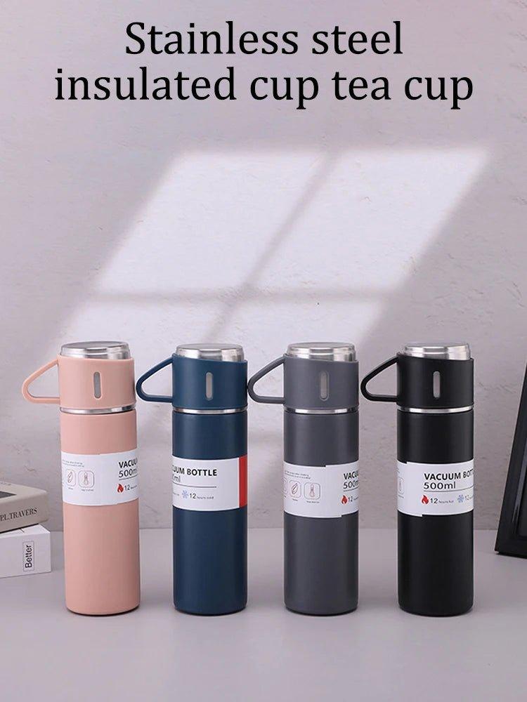 One Cup Three Lid Thermos Cup Set 304 Stainless Steel Handle Lid Gift Cup Men's And Women's Portable Gift Box Set - MANDOTOS