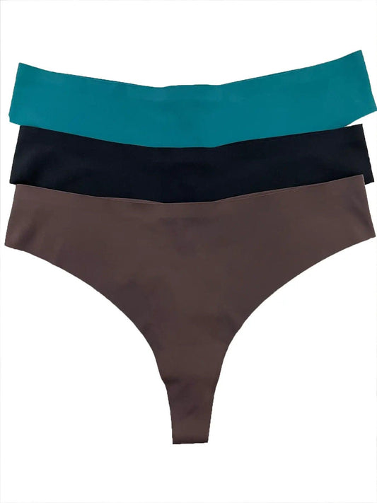 Panties Set Women Seamless Panties Sexy Low-Waist G-String Thong Ice Silk Underwear Hollow Out T-Back Solid Bandage Female Lingerie - MANDOTOS