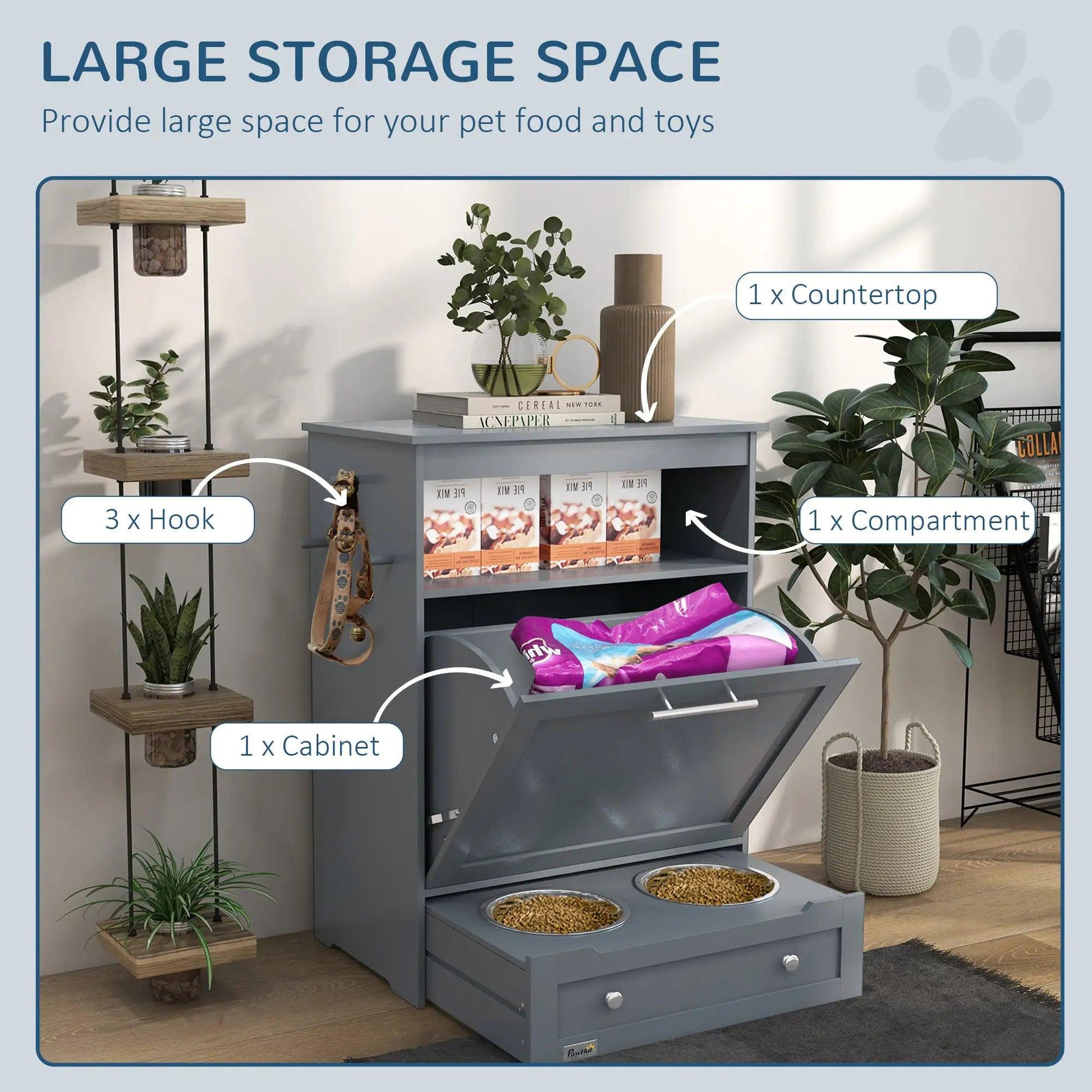 PawHut Deluxe Pet Feeding Station - MANDOTOS