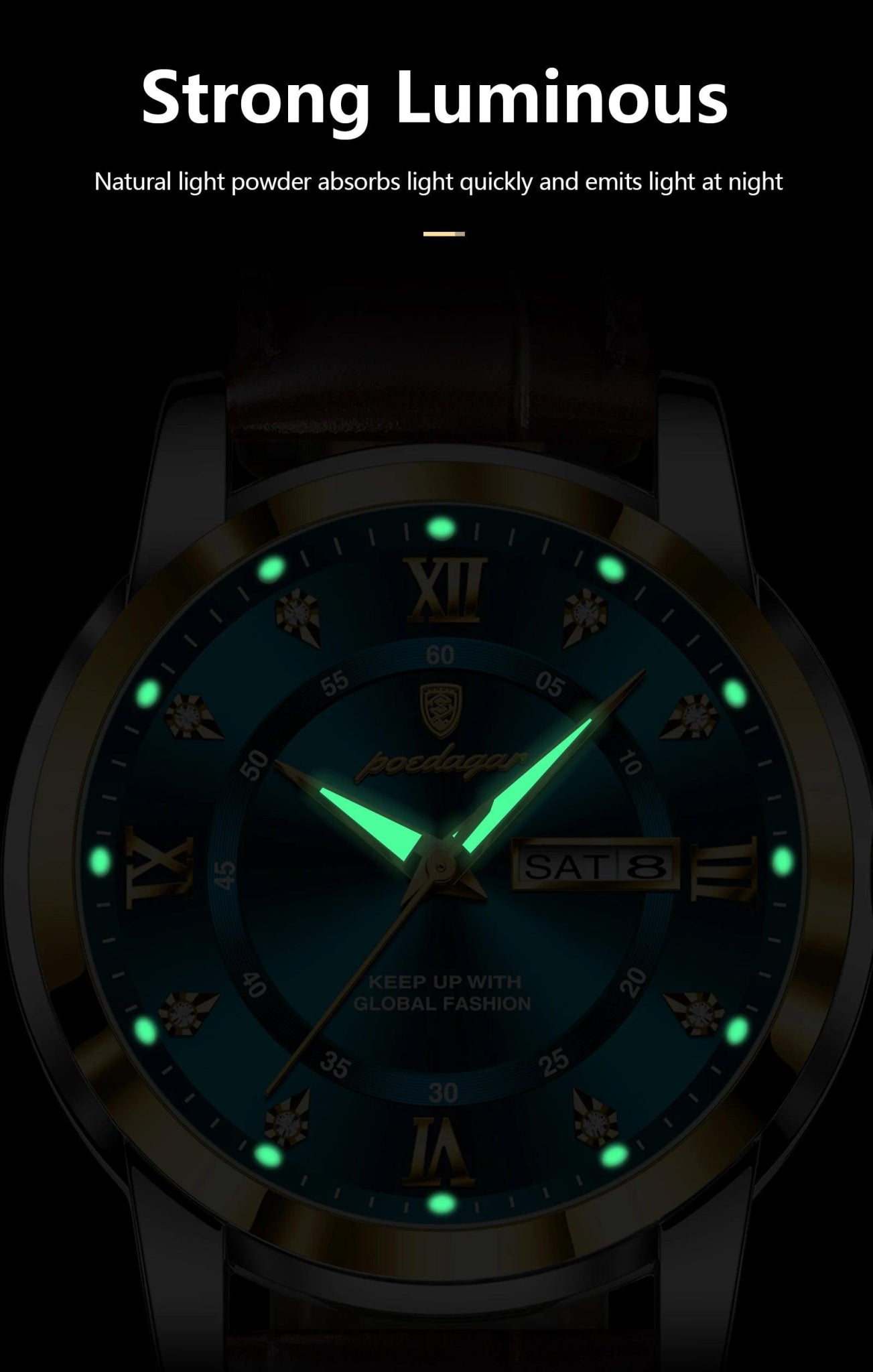 POEDAGAR Luxury Business Men Watch Waterproof Luminous Week Date Man Wristwatch High Quality Leather Sports Men's Quartz Watches - MANDOTOS