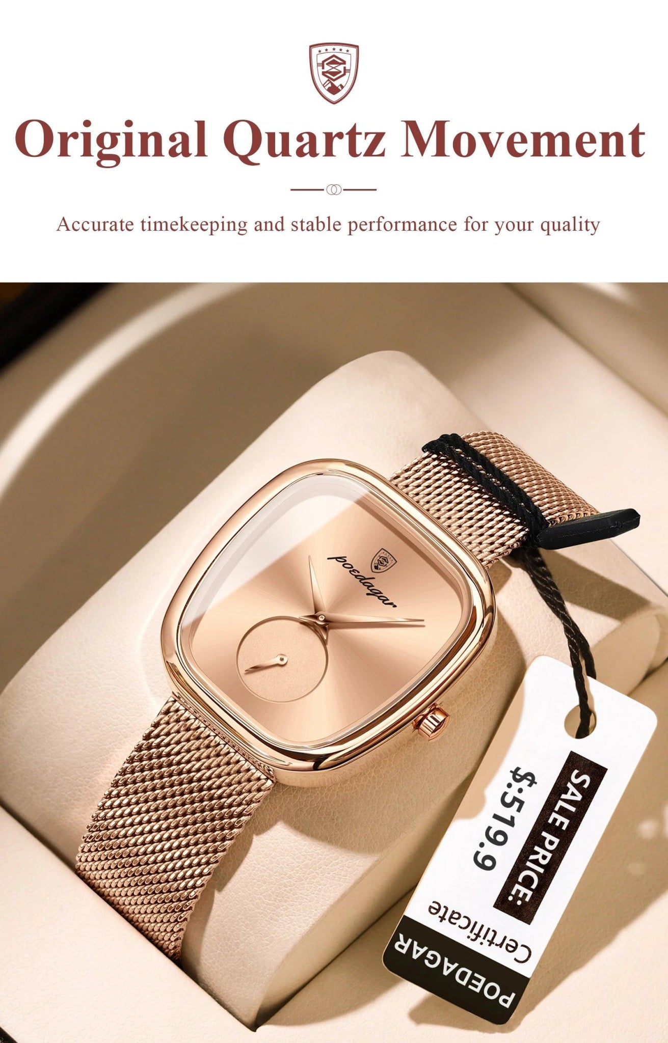 POEDAGAR Luxury Fashion Elegant Ladies Watch Waterproof Watch for Woman Mesh Stainless Steel Quartz Women's Watches Female Reloj - MANDOTOS
