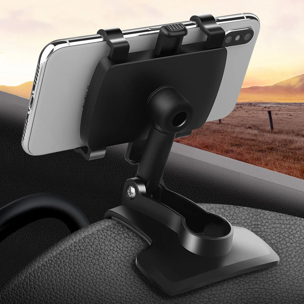 Portable Car Holder Rotatable Multifunction Dashboard/Rearview Mirror/Sun Visor Mount for iPhone Samsung Xiaomi Redmi Huawei - MANDOTOS INTERNATIONAL