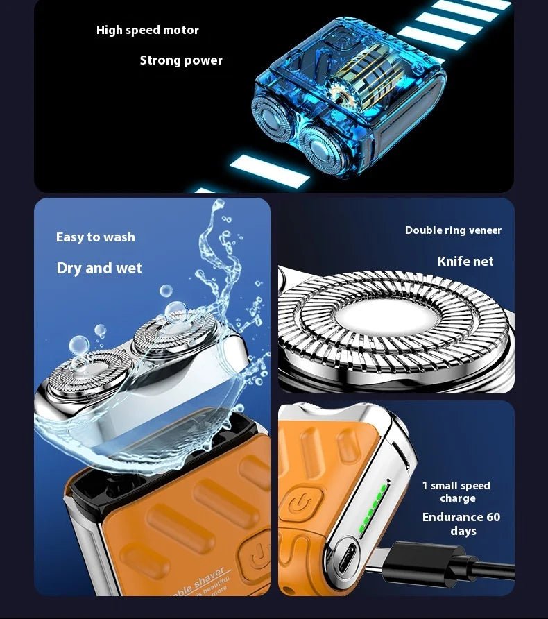 Portable Ultra-Clean Electric Shaver for Men Mini USB Power Razor for Face Body Bikini Shaving in Household - MANDOTOS INTERNATIONAL