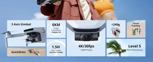 Potensic C0 Mini Drone 3 Axis Gimbal 6KM GPS 4K Professional Camera Drones Brushless RC Toy Quadcopter for Travel Gifts ATOM - MANDOTOS