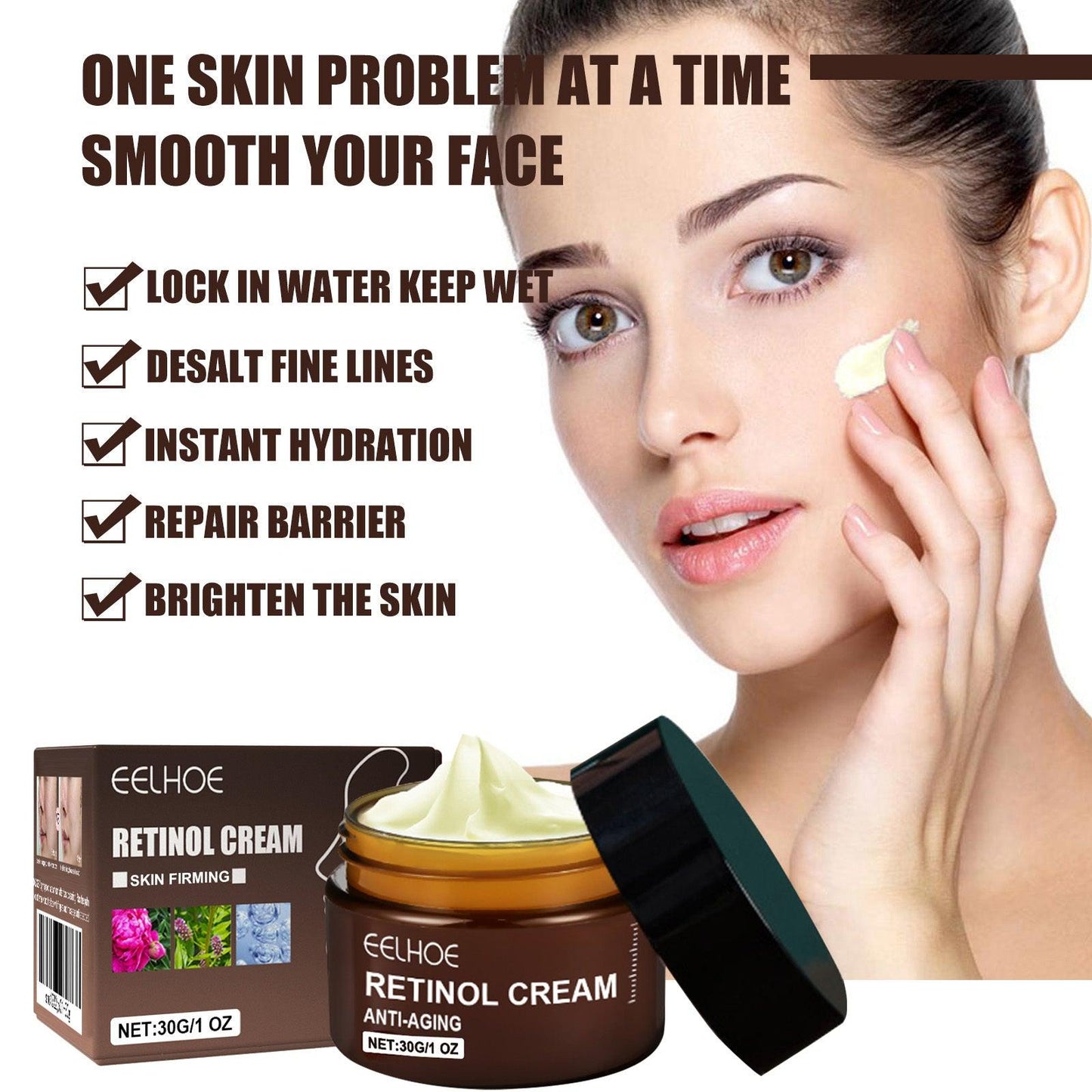 Retinol Anti Aging Wrinkle Removal Skin Firming Cream, EELHOE Retinol Cream Anti-Aging With Hyaluronic Acid And Vitamin - MANDOTOS