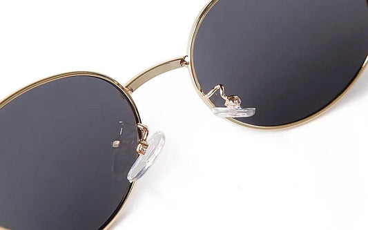 Retro Metal Frame Pilot Oval Sunglasses Women Men Brand Designer Vintage Round Sun Glasses Luxury 90s Green Lens Shades Male UV - MANDOTOS
