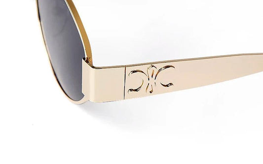 Retro Metal Frame Pilot Oval Sunglasses Women Men Brand Designer Vintage Round Sun Glasses Luxury 90s Green Lens Shades Male UV - MANDOTOS