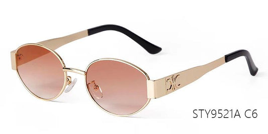 Retro Metal Frame Pilot Oval Sunglasses Women Men Brand Designer Vintage Round Sun Glasses Luxury 90s Green Lens Shades Male UV - MANDOTOS