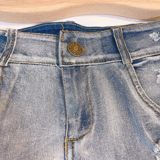 European Chic High Waist Light-Colored Raw Hem Jeans - MANDOTOS