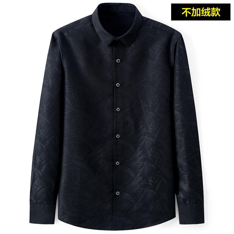 Slim-fit Business Dress Men's Shirt Fashionable Printed Thin Casual Shirt Youth Long-sleeved Fashionable All-match Top for Men - MANDOTOS INTERNATIONAL