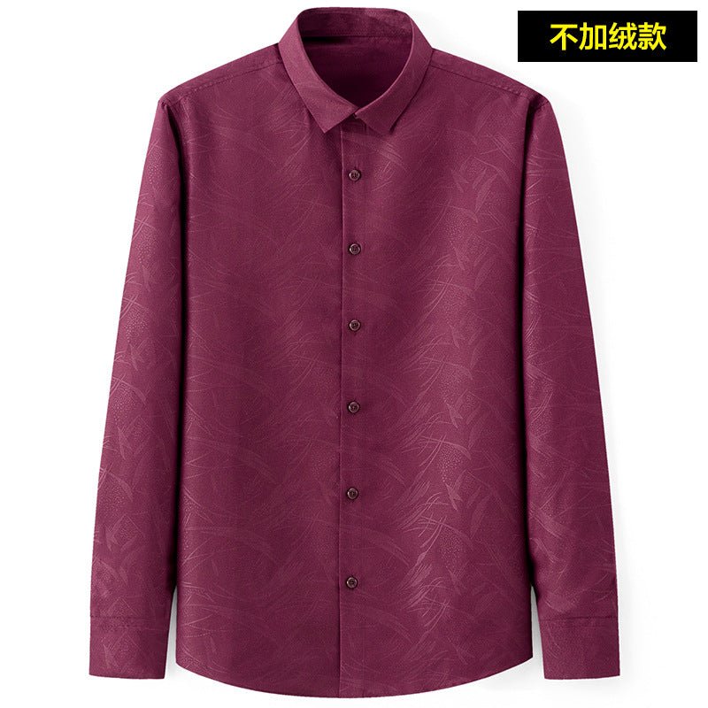 Slim-fit Business Dress Men's Shirt Fashionable Printed Thin Casual Shirt Youth Long-sleeved Fashionable All-match Top for Men - MANDOTOS INTERNATIONAL