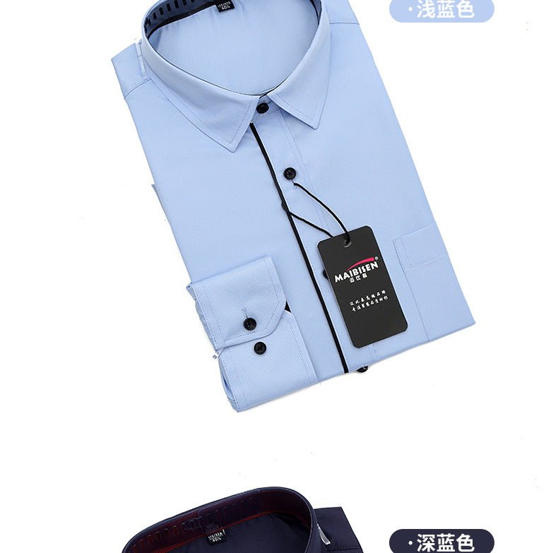Slim-fit Business Dress Men's Shirt Fashionable Printed Thin Casual Shirt Youth Long-sleeved Fashionable All-match Top for Men - MANDOTOS INTERNATIONAL