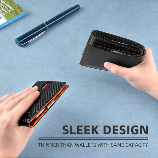 Slim RFID Leather Wallet - MANDOTOS