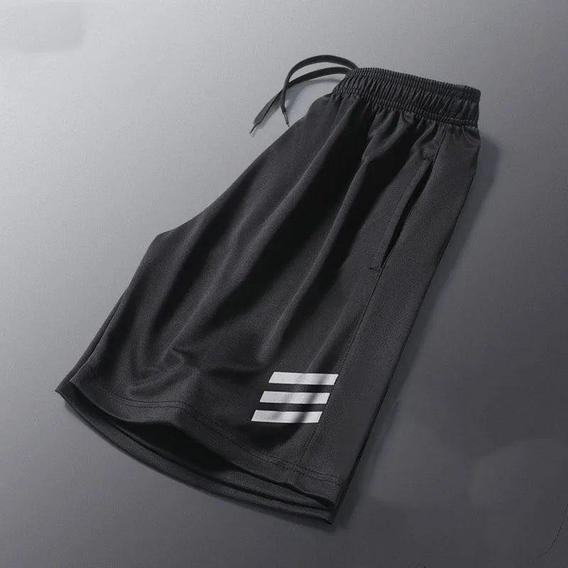 SONECHOKI Running Shorts Men Striped Printing Loose Basketball Sport Gym Breathable Shorts Fitness Training Workout Bottom Male - MANDOTOS