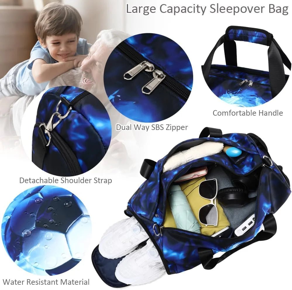 Sports Duffle Bag for Boys Football Gymnastic Bags with Wet Pocket Shoes Compartment Lightning Travel Duffel Bag - MANDOTOS INTERNATIONAL