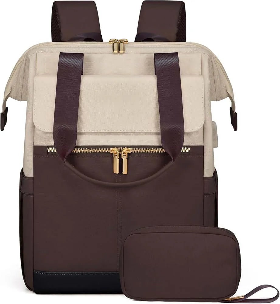 Super Lightweight Women's Travel Laptop Backpack with Curved Shoulder Straps - MANDOTOS INTERNATIONAL