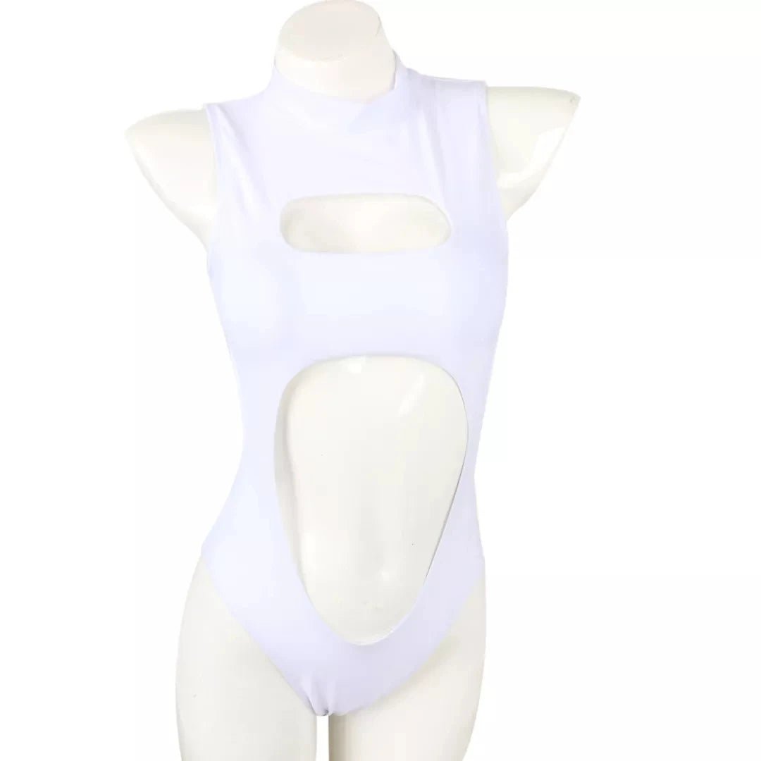 Swimwear One-piece Swimsuit Zipper Neck Monki Swimsuit Front Cutout Sexy Bathing Suit Hollow Out One-Piece Swimwear - MANDOTOS INTERNATIONAL