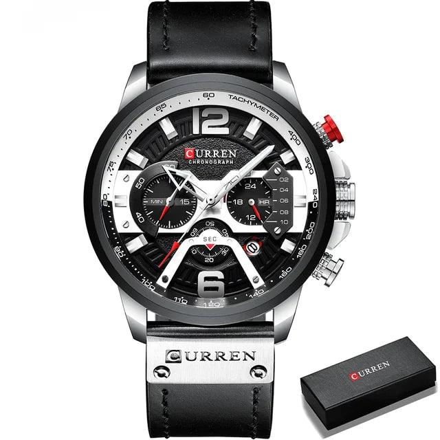 Tactical Elegance Leather Watch - MANDOTOS