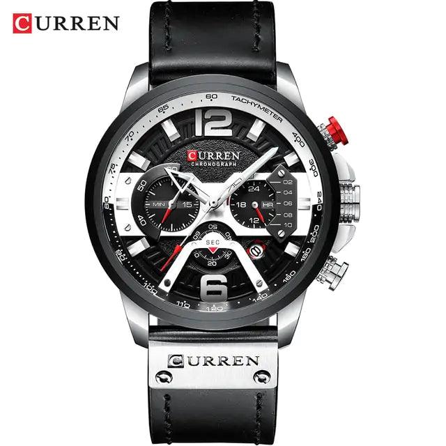 Tactical Elegance Leather Watch - MANDOTOS