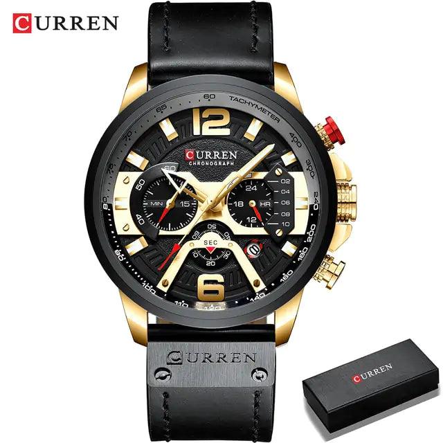 Tactical Elegance Leather Watch - MANDOTOS