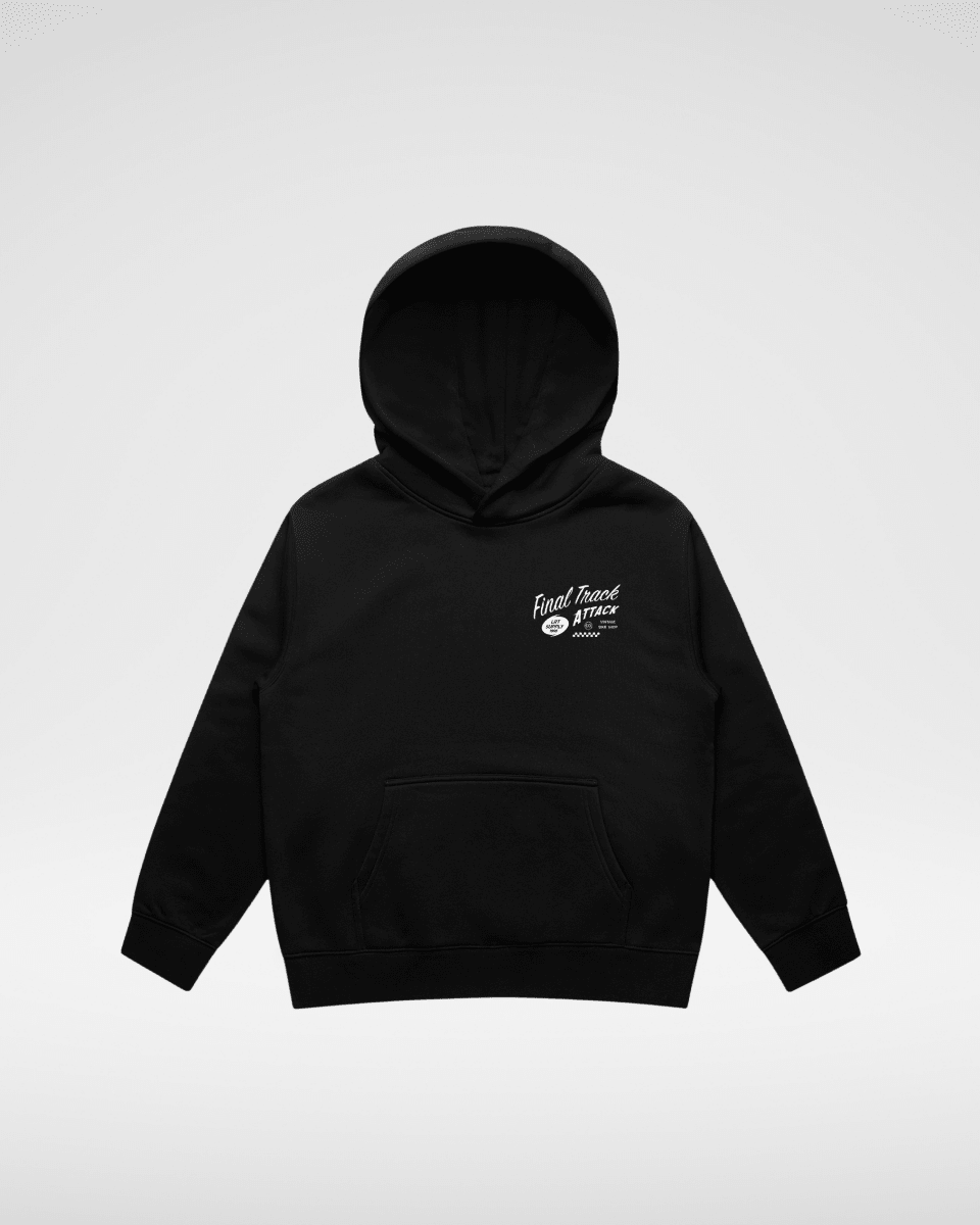 THE FINAL TRACK ATTACK HOODIE - RECYCLED BLACK - MANDOTOS INTERNATIONALBaby & Toddler Outerwear