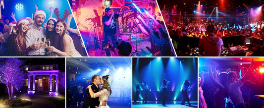 U'King 4PCS 80W Par Light 4in1 RGBW 14 LED Stage Effect Light DMX512 Remote Control Flat Light for KTV DJ Disco Bar Stage Light - MANDOTOS