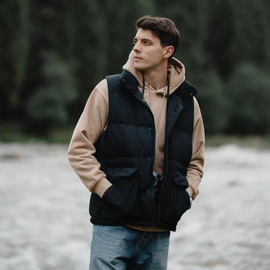 White Duck Down Vest - Ultra-Effective Three-Proof Jacket for Men - MANDOTOS