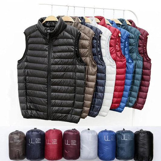 Winter White Duck Down Ultralight Sleeveless Vest - Embrace Effortless Style & Warmth - MANDOTOS