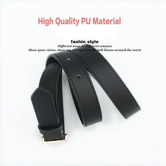 Women's Belt Fashion Pin Buckle Thin Belt Genuine Luxury Soft Belt Women With Cargo Pants Jeans Windproof Belt Pu Leather Belt - MANDOTOS