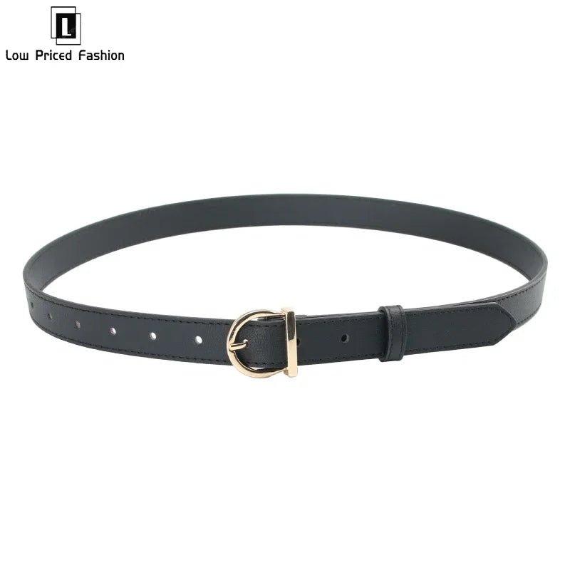 Women's Belt Fashion Pin Buckle Thin Belt Genuine Luxury Soft Belt Women With Cargo Pants Jeans Windproof Belt Pu Leather Belt - MANDOTOS