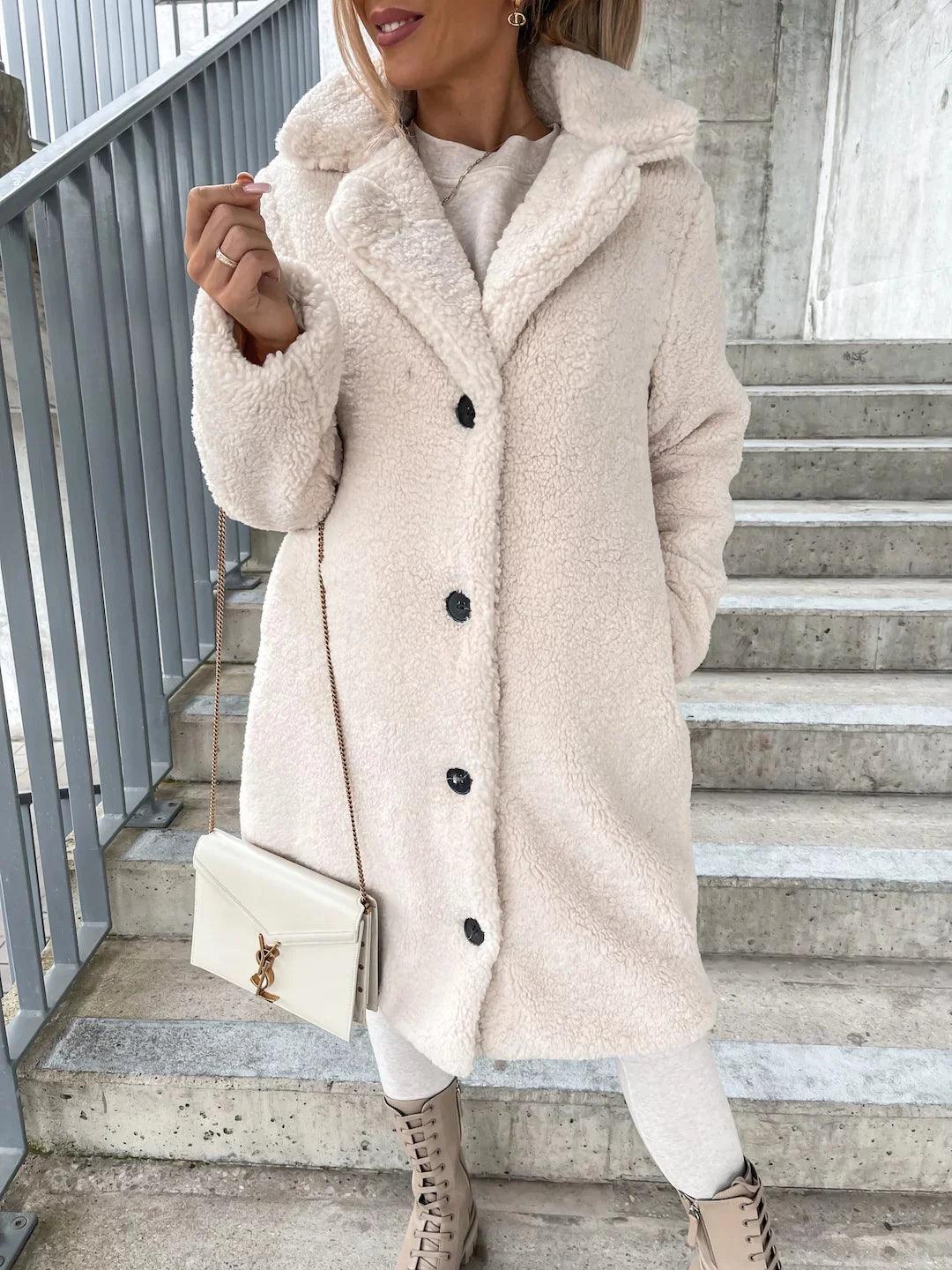 Women's Coat Lamb Wool - MANDOTOS