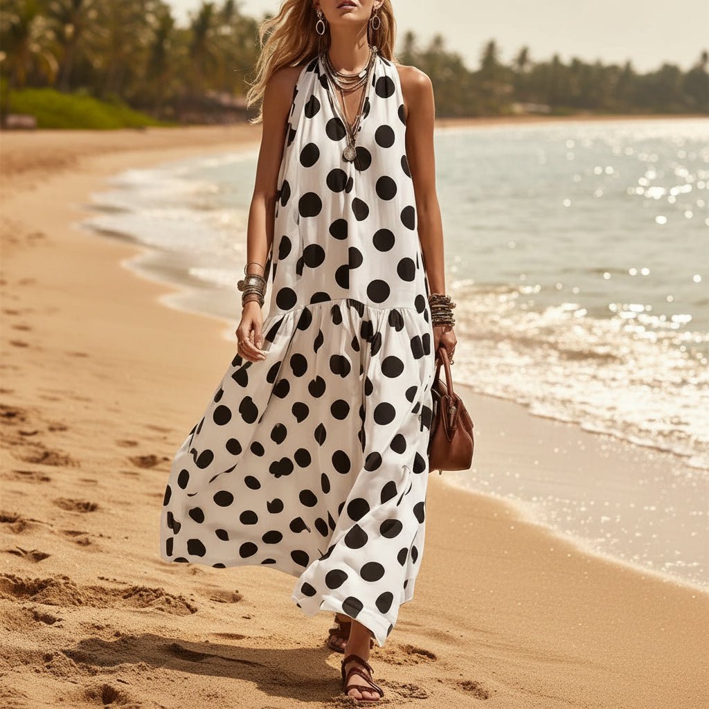 Women's Digital Print Short Sleeve Loose Maxi Dress – Knit Fabric - MANDOTOS INTERNATIONALDresses