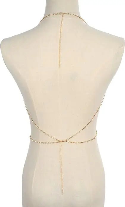 Women's Gold Body Chain Necklace Bikini Jewelry Set - 4 Pieces - MANDOTOS INTERNATIONAL