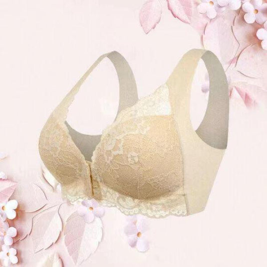 LuxeLace Women's Breathable Gathered Lace Underwear - Non-Steel Comfort Fit - MANDOTOS