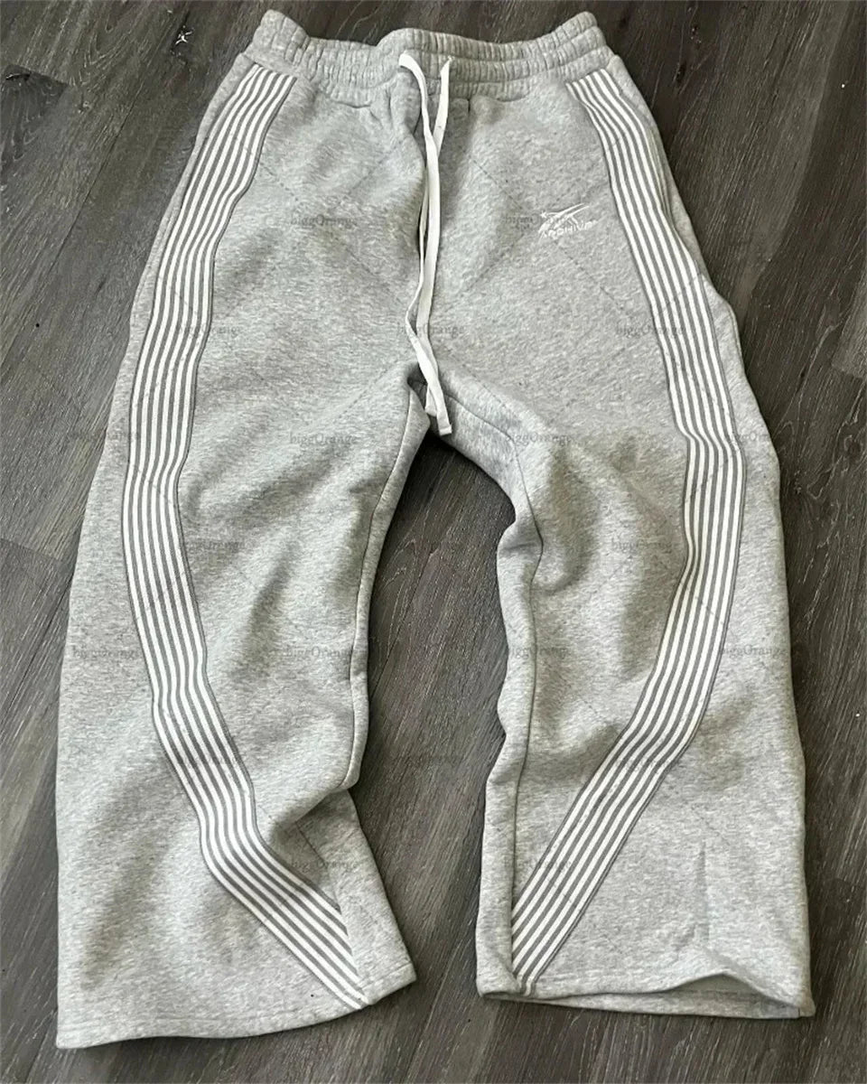 Y2k Embroidered Black Gray Casual Pants Camo Functional Tactical Functional Men's Women's Premium Jogging Drawstring Sweatpants - MANDOTOS INTERNATIONAL