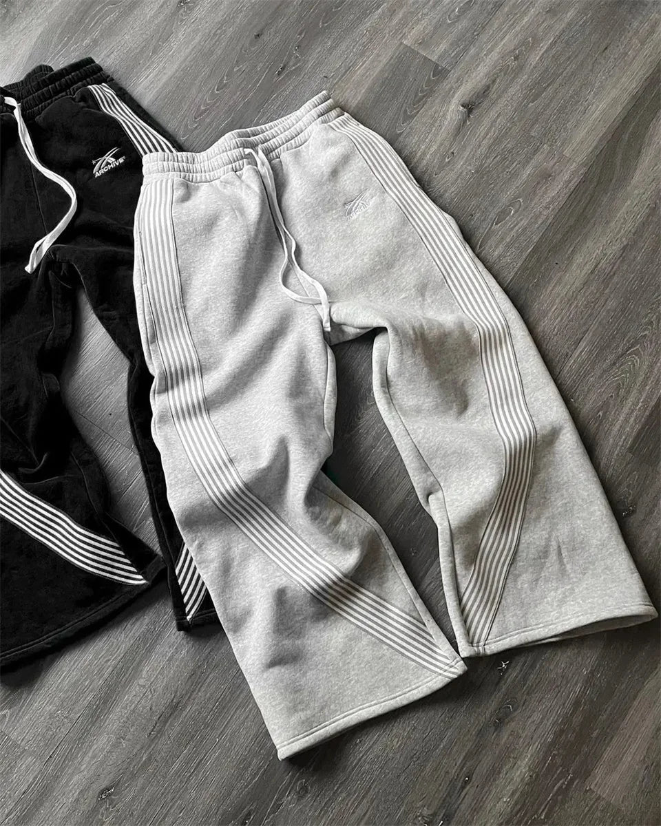 Y2k Embroidered Black Gray Casual Pants Camo Functional Tactical Functional Men's Women's Premium Jogging Drawstring Sweatpants - MANDOTOS INTERNATIONAL