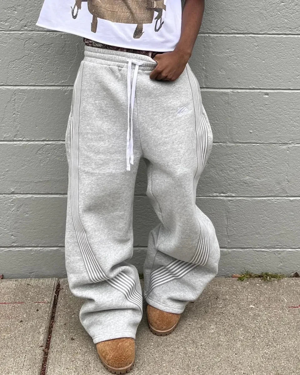 Y2k Embroidered Black Gray Casual Pants Camo Functional Tactical Functional Men's Women's Premium Jogging Drawstring Sweatpants - MANDOTOS INTERNATIONAL