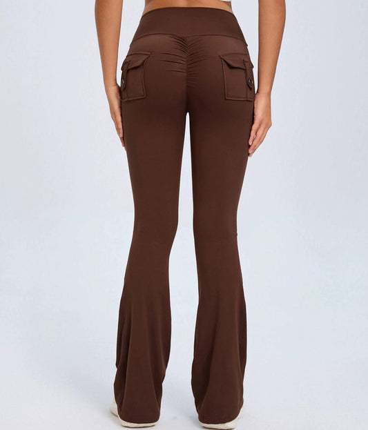 Fierce Fit Yoga Pants - Flared High Waist Leggings with Pockets & Scrunch Butt Lift for Ultimate Comfort & Style - MANDOTOS