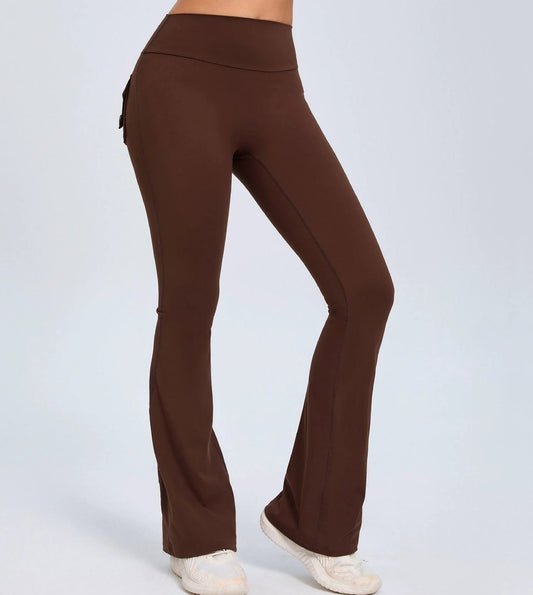 Fierce Fit Yoga Pants - Flared High Waist Leggings with Pockets & Scrunch Butt Lift for Ultimate Comfort & Style - MANDOTOS