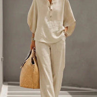 Women’s Casual Shirt and Full-Length Pants Set