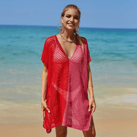 Beach Hollow Out Tops Cover - Up Knit Bikini Over - Blouse - MANDOTOS INTERNATIONAL0