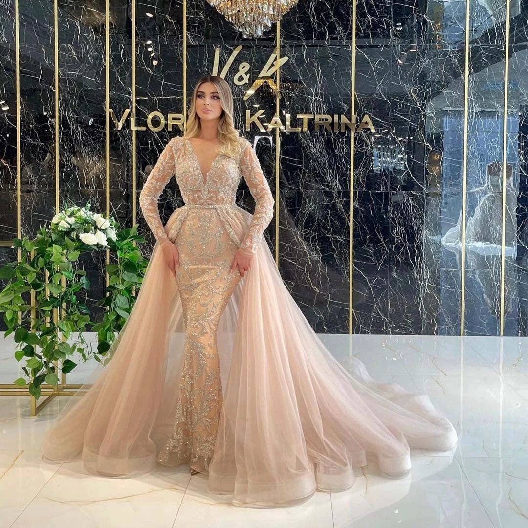 French Style Simple Long-sleeved Style Wedding Dress MANDOTOS