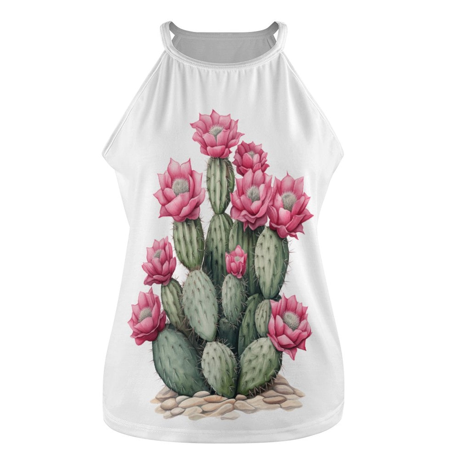 Soft and Stylish Sleeveless Round Neck Top in Polyester-Spandex Blend - Tanks & Camis