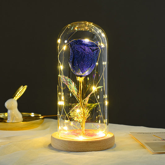 Valentines Day Gift For Girlfriend Eternal Rose Flowers LED Light In Glass Cover Day Wedding Decoration Favors Mother Day Female Gift Gift - MANDOTOS