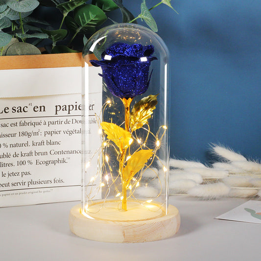 Valentines Day Gift For Girlfriend Eternal Rose Flowers LED Light In Glass Cover Day Wedding Decoration Favors Mother Day Female Gift Gift - MANDOTOS